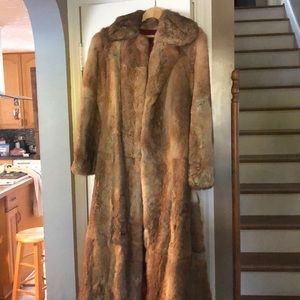 Rabbit fur coat size small excellent condition 50”